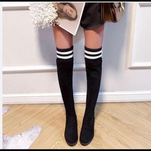 Women’s over the knee boots vegan suede 2” heel NWT